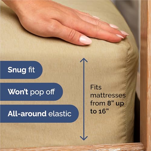Split King Size 5 Piece Sheet Set (37 - Heathered Tan / Split King Size)