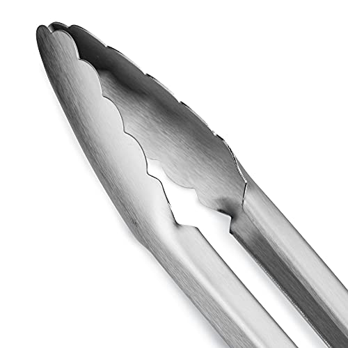 304 Stainless Steel Kitchen Cooking Tongs (12" & 14" / Red)
