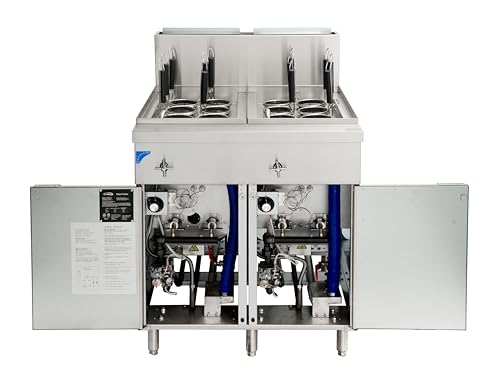 12 Basket 22 Gallon Commercial Natural Gas Pasta Cooker with 140 (12 Baskets)