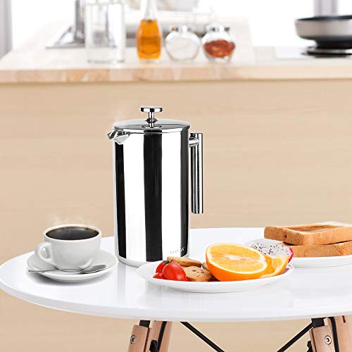 French Press Coffee Maker (Silver / 50 oz)