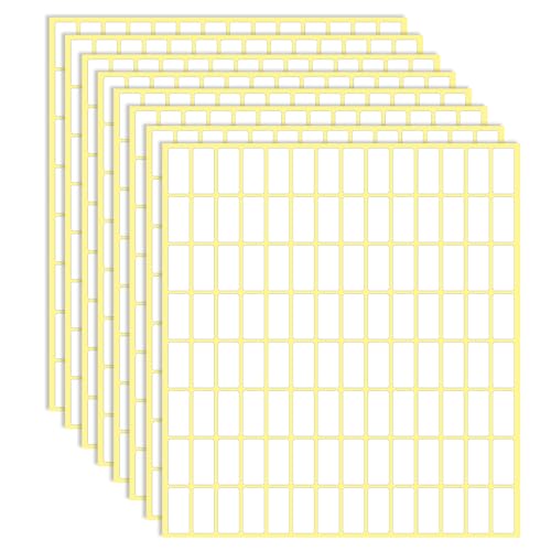 30 Sheets White Labels Stickers for Writing 10 X 20 mm Small Price Tags Blank Storage Container Stickers for Jars File Folders School Office Kitchen (3360 Count)