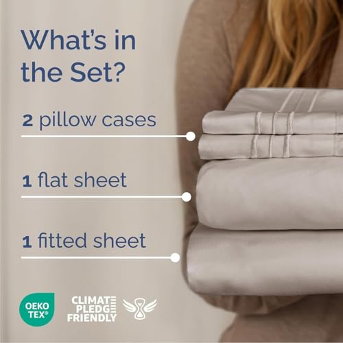 Cal King Size 4 Piece Sheet Set (03 - Light Grey / California King)
