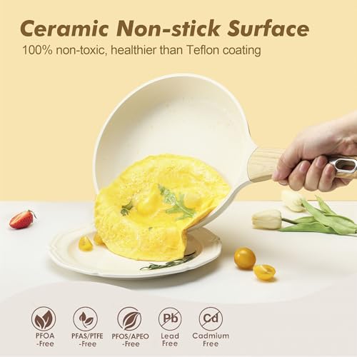 Ceramic Cookware Sets (Ceramic White)