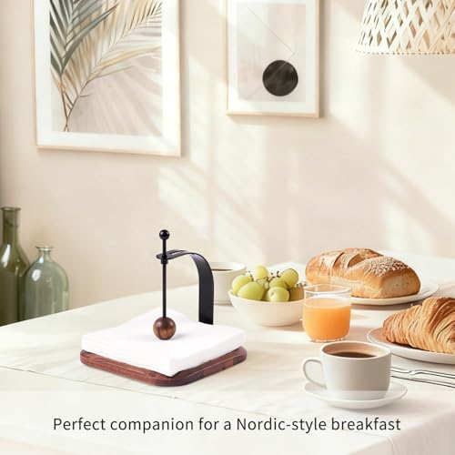 Black Walnut Wooden Napkin Holder for Table