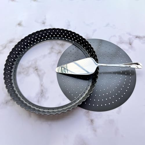 9 Inch Perforated Quiche Pan for Crispy Crust w (9.5*1.18IN)