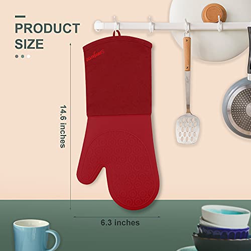 Silicone Oven Mitts (Empire Red / 14.6in Oven Mitts)