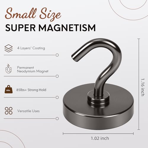 Magnetic Hooks (Gunmetal / 1.02 inches)
