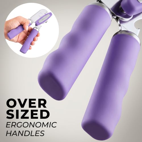 Stainless Steel Swing Open Manual Can Opener Comfortable Grip (Lavender / Swing Open)