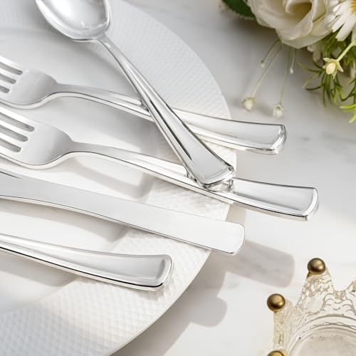 200Pcs Silver Plastic Cutlery (Cutlery Silver)