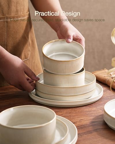 Star Plates and Bowls Sets (Cappuccino White)