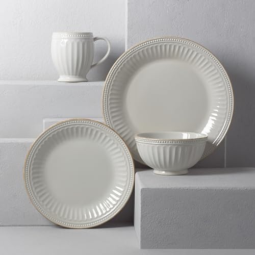 White French Perle Groove 4Pc Place Setting (4-Piece Place Setting)
