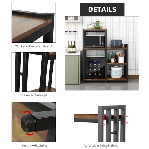 Kitchen Storage Shelf Bakers Rack (Tiger Brown)