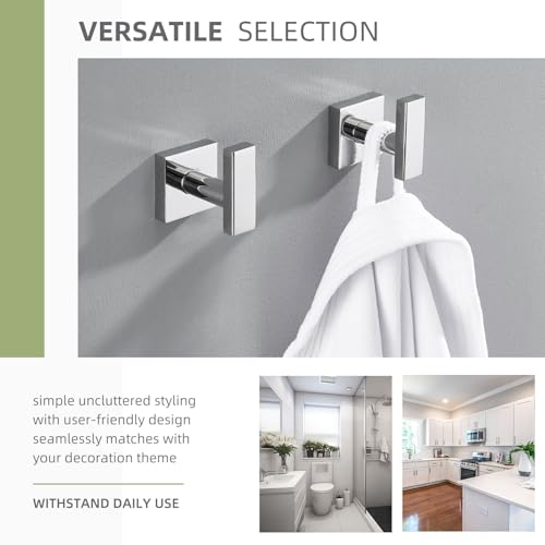 Towel Hooks for Bathroom (Polished Chrome)