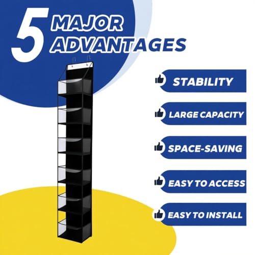 6 Tier Over The Door Hanging Organizer (Black)