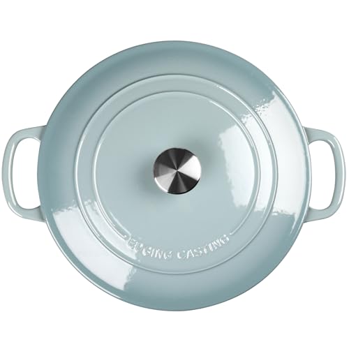Enameled Dutch Ovens Cast Iron Dutch Oven Pot with Lid for Bread Baking (Seasalt / 7QT)