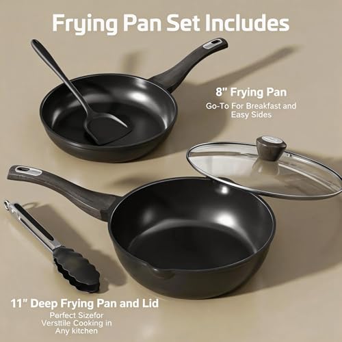 Nonstick Cookware Set (Titanium / 5Pcs)