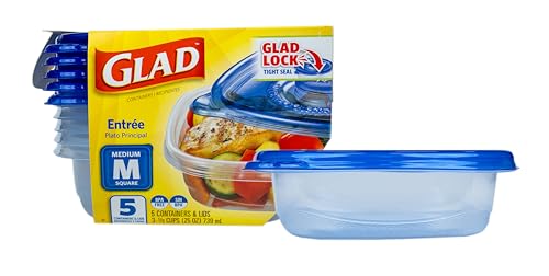 GladWare Entree Food Storage Containers (Square / 25 oz - 5 Count)