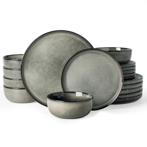 Milkyway 18 Piece Stoneware Dinnerware Set (Greenish Brown / Service for 6 (Standard Dinner Set))
