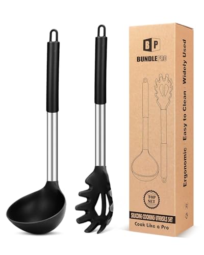 Silicone Soup Ladle and Pasta Spoon Set (2 Count)