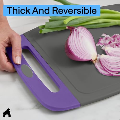 BPA Free Reversible Cutting Board (Gray/Purple / Large (Pack of 3))