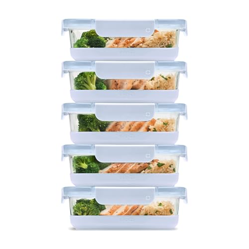 Duraglass Refresh 3.4 Cup Meal Prep Containers (Halogen Blue with Boot / 3.4 Cup)