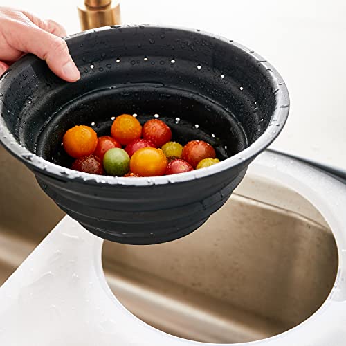 Over the Sink Poly Cutting Board with Collapsible Colander Strainer