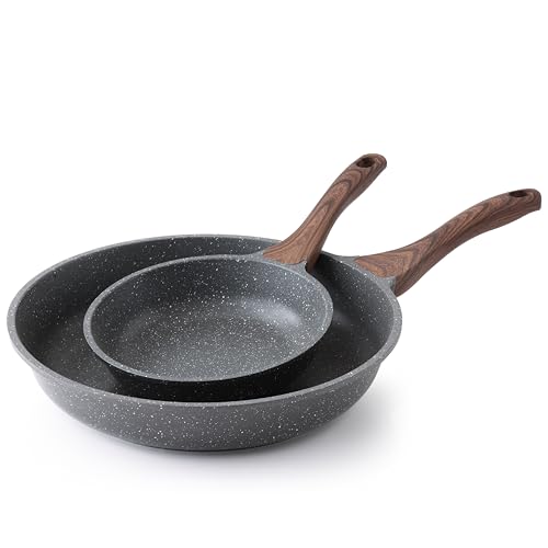 Nonstick Frying Pans (Gray / 8+12.5 Inch)