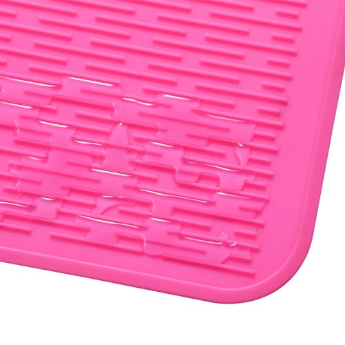 Silicone Dish Drying Mat for Multiple Usage (Rose / 28"L x 18"W)