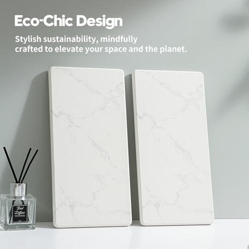 2PCS 10"x 5" Large Bathroom Sink Vanity Trays (2 Pack - Marble White / 10" x 5")