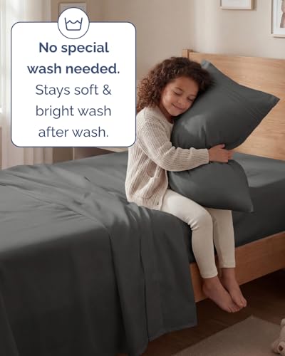 Twin Size 3 Piece Sheet Set (07 - Charcoal / Twin)