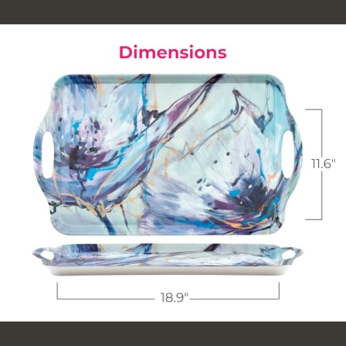 Blooms in Lilac Large Handled Tray (18.9" x 11.6" / Blooms in Lilac)