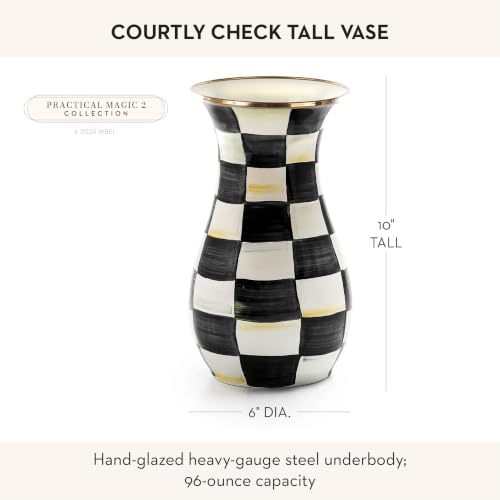 Enamel Tall Vase (Courtly Check)