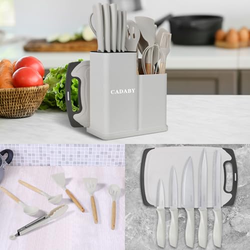 19PCS White Kitchen Cooking Utensils Set Kitchen Tools Set (White)