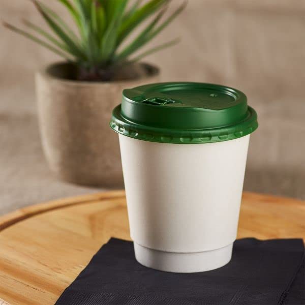 10 oz Double Wall Insulated Coffee Cup [500 Count] White Paper Hot Cup (10 OZ / Insulated - White)