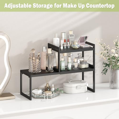 Expandable Kitchen Countertop Organizer (Black-2 Pack / 8.7''D*13-22.6''W*8''H)