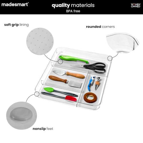 Clear 4 Compartment Drawer Organizer (Clear)