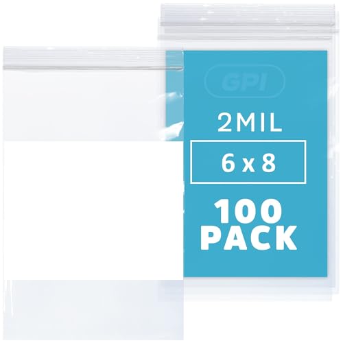 100 Count 6" x 8" Zip Bags (6" x 8")