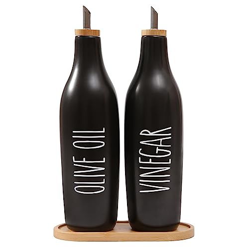 Olive Oil and Vinegar Dispenser Set (Print-Black&Tary)