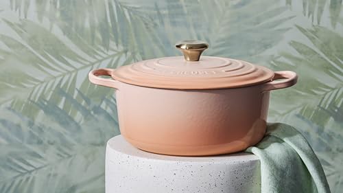 Enameled Cast Iron Round Dutch Oven (Peche / 5.5 Qt)