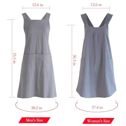 Women's Japanese Pinafore Cross Back Apron (12 - Women's Bright Red)