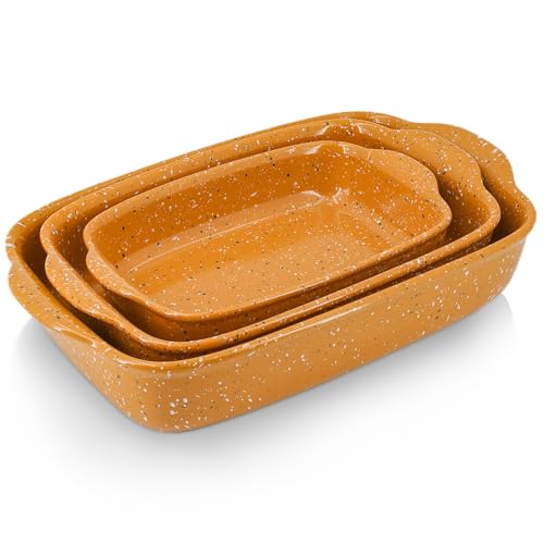 Ceramic Baking Dish Set of 3 (Orange)