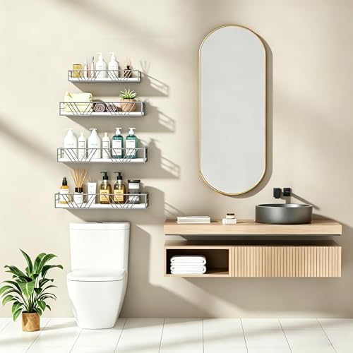 Floating Shelves for Wall Set of 4 (Grey)