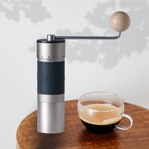 Sliver】KINGrinder K6 Manual Coffee Grinder Straight Handle Stainless Burr (Sliver)