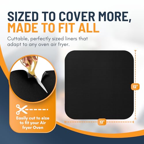 Toaster Oven Liners for Bottom of Oven (6 Pack / Black)