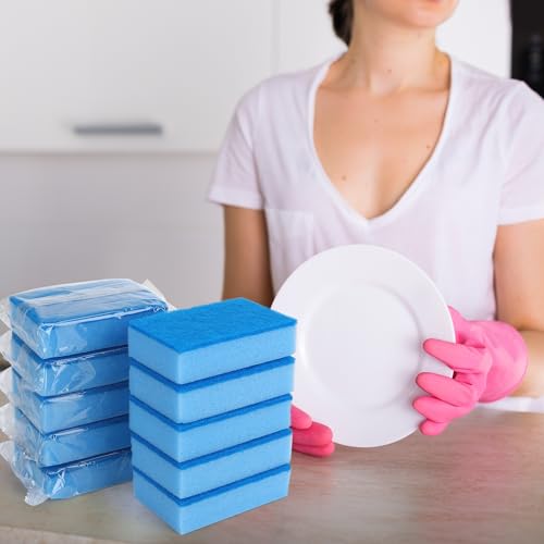 50 Pcs Individually Wrapped Sponges for Airbnb Apartment Blue (Blue)