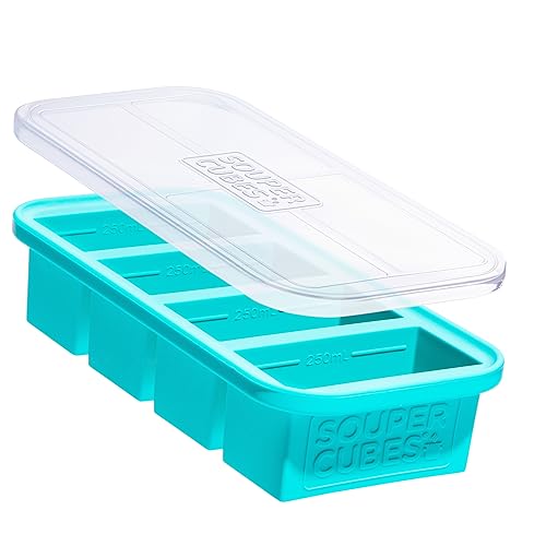 1 Cup Silicone Freezer Mold with Lid (Aqua / 1-Pack)