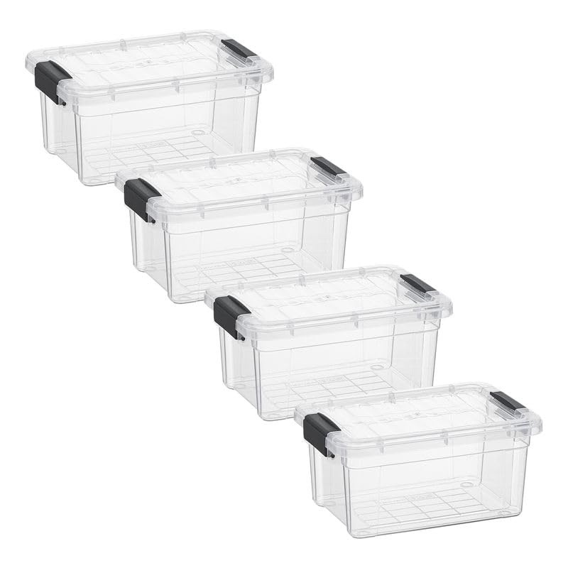 3.4 Quart Clear Plastic Storage Boxes with Lids (3.5 Quart)