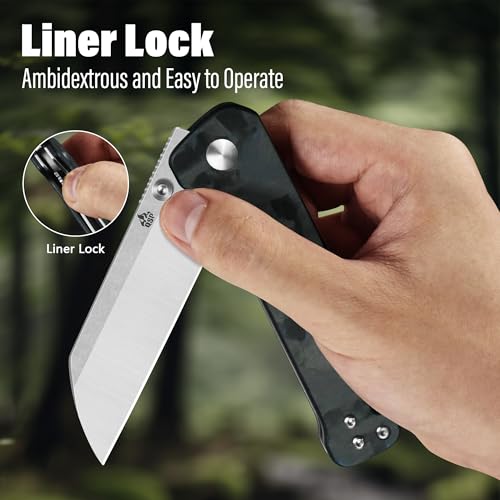 Penguin V2 Folding Pocket Knife (Blue Shredded CF Overlay)