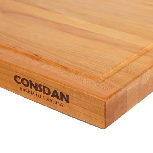 Solid Cherry Wood Cutting Board for Kitchen (Solid Cherry(1" Thick))