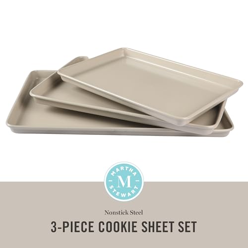Gallen 3 Piece Cookie Sheet Set (3-Piece Baking Sheet Set (13",15",17") / Taupe)